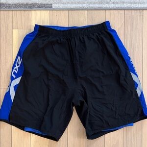 2XU Black & Royal Blue Men's Athletic Running Shorts
